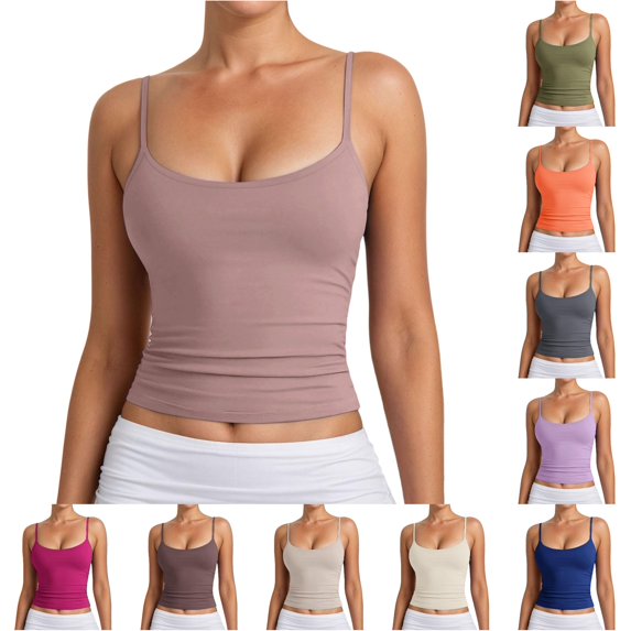 XIYON Tank Tops For Women Adjustable Spaghetti Strap Camisole Top Ribbed Knit Sleeveless For Casual Wear And Layering Womens Tank Tops Trendy Outfits