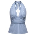 thumbnail image 1 of XIYON Tank Tops For Women Tie Back Backless Cropped Ruffle Summer Sleeveless Camisole Top Trendy Clothes, 1 of 4