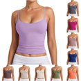 thumbnail image 1 of XIYON Tank Tops For Women Adjustable Spaghetti Strap Camisole Top Ribbed Knit Sleeveless For Casual Wear And Layering Womens Tank Tops Fashion Clothing, 1 of 8