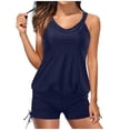 thumbnail image 1 of XIYON Tankini Swimsuits For Women Leisure Two Piece Tankini Set Elegant Tankini Top With Swimming Shorts Retro Swimsuits Beachwear, 1 of 9