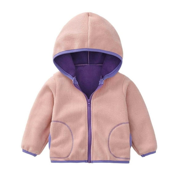 XIYON Toddler Boys Girls Windproof Hooded Coat Patchwork Jacket Kids Warm Outerwear Lovely