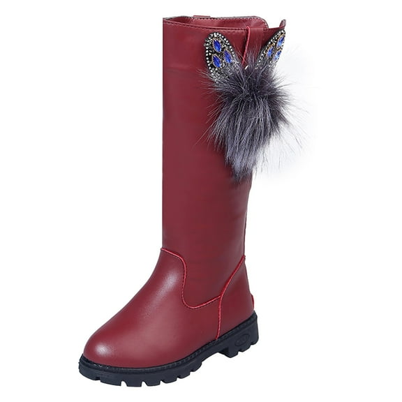 XIYON Toddler Girl Boots Children Shoes Comfortable Soft Sole Boots Fashion High Boots Girls Boots 7-8 Years