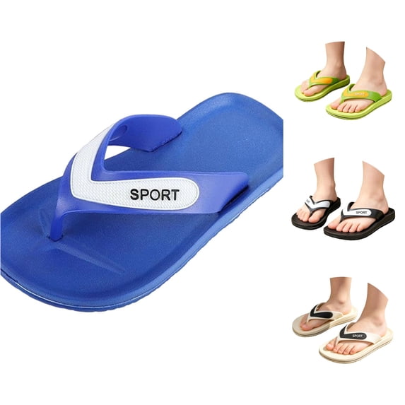 XIYON Toddler Kids Boys Summer Slippers Soft Sole Non Slip Open Toe Lightweight Breathable Shoes For Indoor Outdoor Activities,Blue,10.5