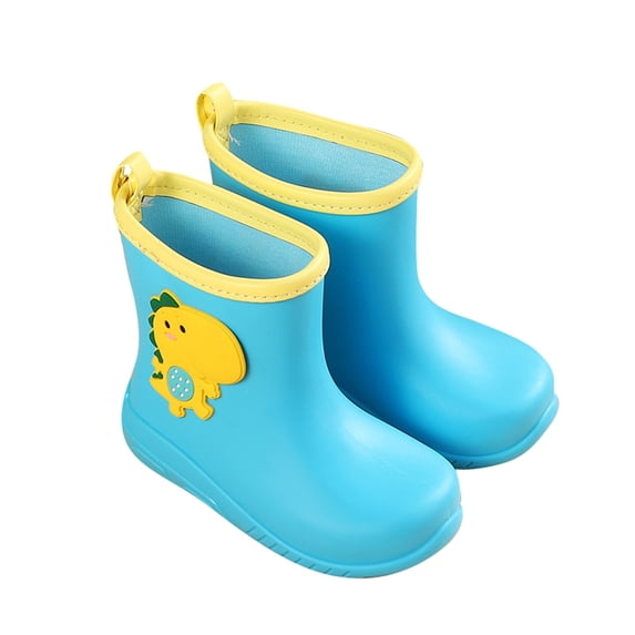XIYON Toddler Rain Boots Children's Unisex Rainy Season Baby Water Shoes Lightweight Cartoon Drawstring Rain Boots 4-5 Years