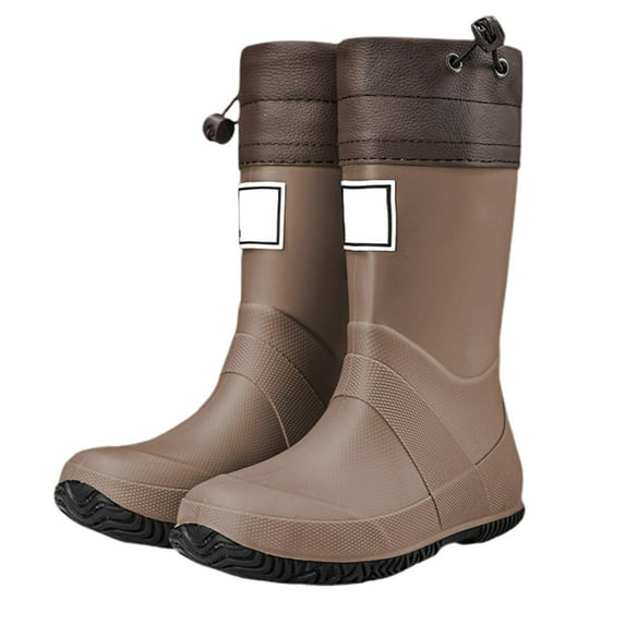 XIYON Toddler Rain Boots Outdoor Rain Boots For Hiking Camping Adventure Comfortable Mid High Calf Rubber Boots 10-10.5 Years