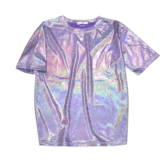 XIYON Tshirts For Women Fashion Casual Crew Neck Short Sleeve T Shirt Large Size Top Beach Vacation Clothes