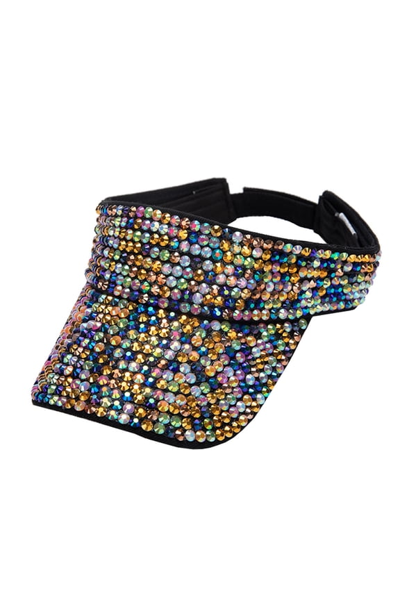 Visors For Women Bling Rhinestones Sport Hats Adjustable Summer Cap Visor Caps Unisex Adjustable Hat For Golf,Running,Tennis Fashionable