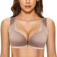 thumbnail image 1 of XIYON Women Soft Comfortable Bra Women's Front Closure Bra Racerback Plus Size Unlined Underwire Full Coverage Bras Comfortable, 1 of 5