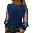 thumbnail image 1 of XIYON Women T Shirts Festive Elegant Outfit Sequins Top Modern Casual Color Block With Glitter Glitter Shirt Tops 2026 Fashion Clothing, 1 of 5