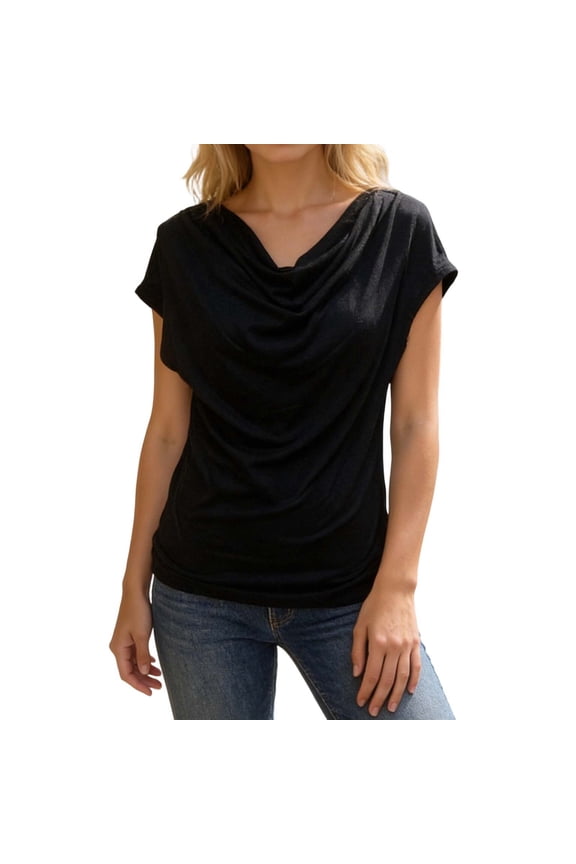 Women Tops Women'S V Neck Top With Relaxed Fit Puff Sleeve T-Shirts For Everyday Wear Lightweight Casual Shirt With Stylish Comfortable Fashion Outfits Trendy Clothes