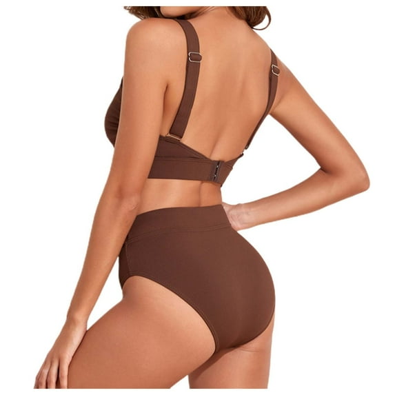 XIYON Women's Bikini Sets Flattering High Waisted Two Piece Bikini Set Crisscross Top With Gathered Detail For Effect Beach Vacation Clothes