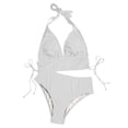 thumbnail image 1 of XIYON Women's Bikini Sets Women Solid Color Drawstring Side Tank Top Brief Tankini Swimwear Set Bathing Suit 2026, 1 of 6