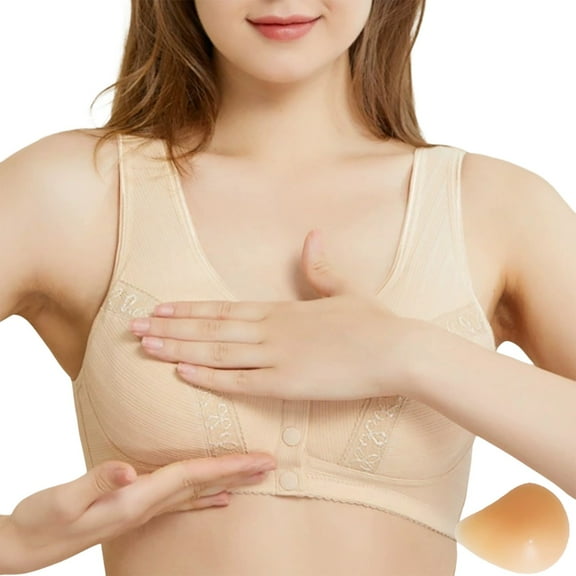 XIYON Women's Bra Comfy Ladies Post Bra For Silicone Breast Prosthesis Front Closure Design Supportive And Versatile For Everyday Wear Breathable