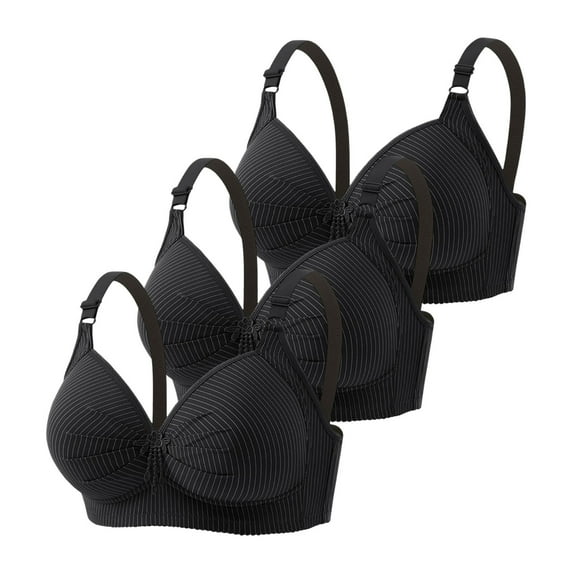 XIYON Women's Bra Ladies Front Closure Floral Lace Bra Comfortable Support Underwire T Shirt Bralette Soft Wireless Everyday Wear