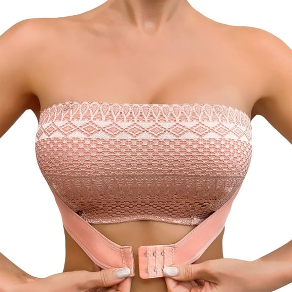 XIYON Women's Bra Lingerie Female Front Closure Bra Lace Design No Padding Adjustable Transparent Straps Comfortable Fit Everyday Bras