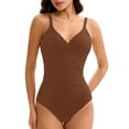 thumbnail image 1 of XIYON Women's One Piece Swimsuit Push Up Underwire Bathing Ruched Swimwear Slim Fit Summer Beach Swimwear, 1 of 5
