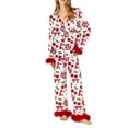 thumbnail image 1 of XIYON Women's Pajama Set Bow Loose Casual Personality Printed Home Comfort Suit Soft Comfy Sleepwear Nightwear Loungewear, 1 of 9