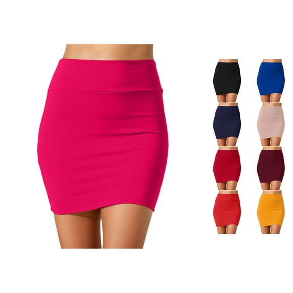 XIYON Women's Summer Pencil Skirt High Waist Solid Color Bodycon Stretchy Comfortable Mini Skirts For Daily Wear And Vacation,Rd3,Xl