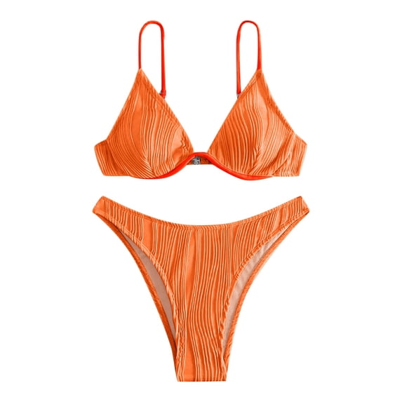 XIYON Women's Swimwear Tankini Set Low Cut Bikini Top With Bottom Beach Summer Two Piece Outfit Beach Vacation 2026