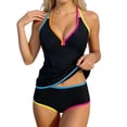 thumbnail image 1 of XIYON Womens Bikini Sets Fluorescent Color Tankini Swimsuit Two Piece Bikini With Strappy Top And High Waisted Bottoms For Beach Swimming Beach Outfits Classic, 1 of 5