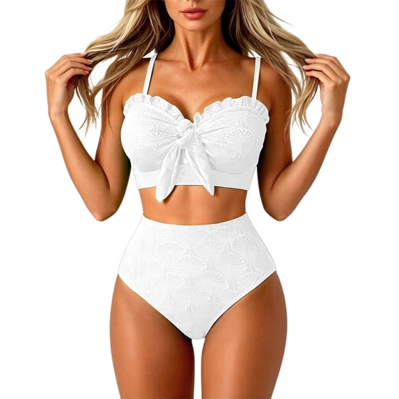 XIYON Womens Bikini Sets High Waisted Control Tankini Two Piece Swimwear Stretchy Bathing For Beach Wear Fashion