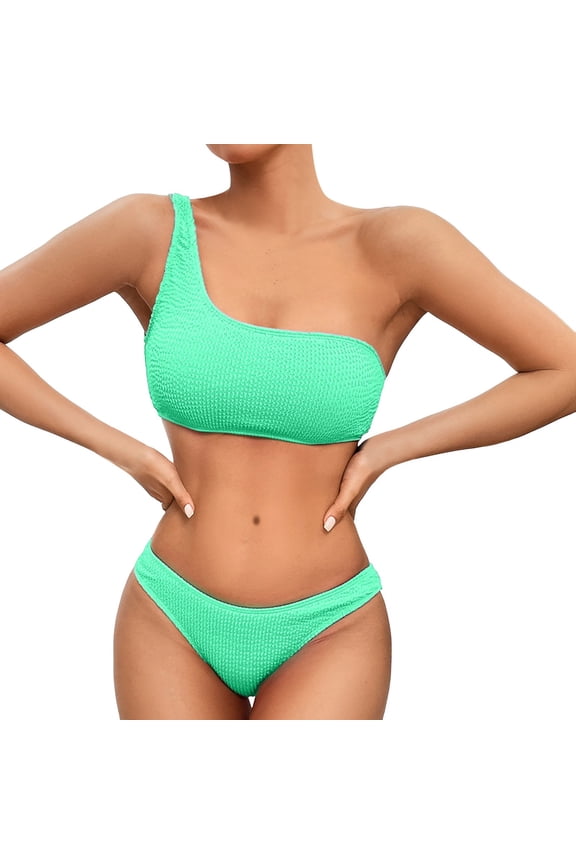 Womens Bikini Sets New Bikini Backless One Shoulder Personality Swimsuit Swimwear Vacation Outfits Swimwear 2026