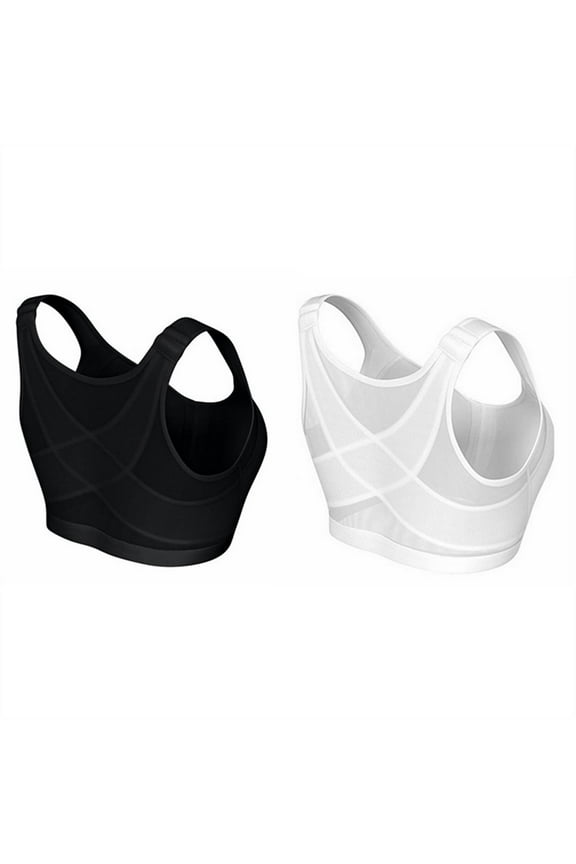 Womens Bras Bra For Seniors Front Closure Sora Bra For Older Women Front Closure Embraced Bra 2 Pack (Black And White) Comfy Bra