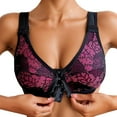 thumbnail image 1 of XIYON Womens Bras Comfortable Breathable Front Closure Bra For Everyday Wear Adjustable Straps With Lace Design Versatile For All Seasons Comfort, 1 of 4
