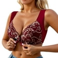 thumbnail image 1 of XIYON Womens Bras Front Closure Bras For Women Lace Trim Front Closure Bra With Structured Cups For Maximum Lift And Support Comfortable, 1 of 5