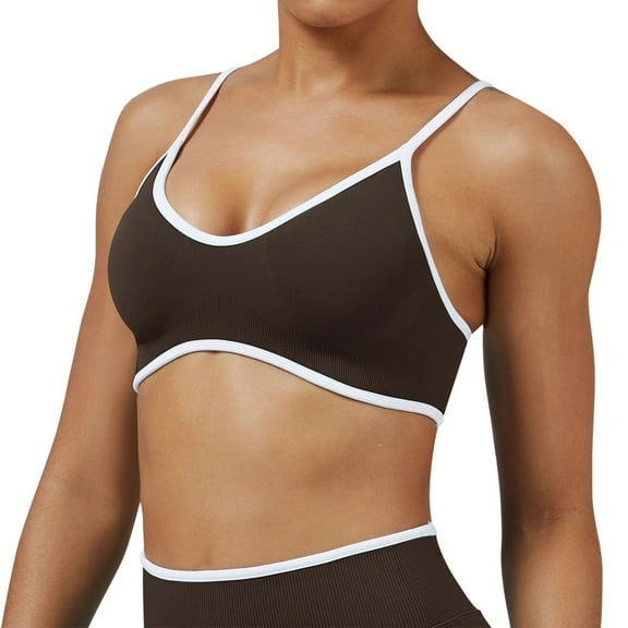 XIYON Womens Bras Ladies High Support Seamless Sports Bra Yoga Tank Top Workout Athletic Shirt For Running Gym Fitness Training Classic