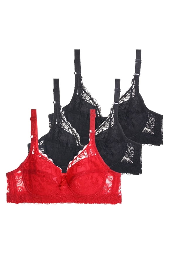 Womens Bras Pack Of 3 Women Bras With Underwire Push Up Bra Set Women Bustier Sports Bra Training Bra Classic