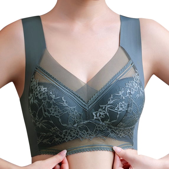 XIYON Womens Bras Women Full Cup Thin Bra Plus Size Wireless Sports Bra Lace Bra Cover Cup Large Size Vest Bras Classic
