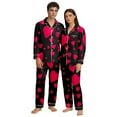 thumbnail image 1 of XIYON Womens Pajama Sets Valentines Heart Printed Matching Couples Long Sleeve Pajama With Heart Printed Cozy Sleepwear For And Soft Sleepwear Loungewear, 1 of 6