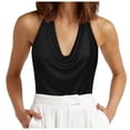 thumbnail image 1 of XIYON Womens Summer Tops 2026 Women's Casual V Neck Draped Front Backless Tank Top Beach Vacation Boho Top, 1 of 4