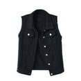 thumbnail image 1 of XIYON Womens Summer Tops Women's Solid Color Sleeveless Denim Shirt Vest Loose Denim Jacket Top 2026 Summer Clothes, 1 of 8