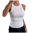 thumbnail image 1 of XIYON Womens Summer Tops Women's Strap Tank Top Trim Backless Vest Slim Fit Summer Going Out Tops Beach Vacation Clothes, 1 of 6