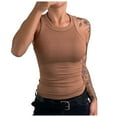 thumbnail image 1 of XIYON Womens Summer Tops Women's Strap Tank Top Trim Backless Vest Slim Fit Summer Going Out Tops Summer Fashion Clothing, 1 of 6