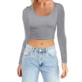 thumbnail image 1 of XIYON Womens T Shirts Fashion Lightweight Yoga Crop Tops Slim Fit Long Sleeve Workout T Shirts Going Out Clothes 2026, 1 of 6