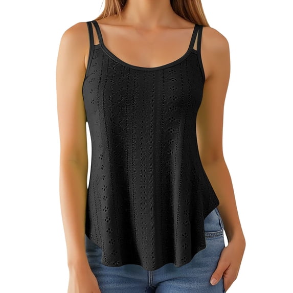 XIYON Womens Tank Tops Summer Casual Fashion Tops Strap Chiffon Sleeveless Tank Top Fashion Clothes 2026