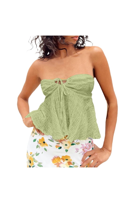 Womens Tank Tops Women Tube Top Summer Off Shoulder Strapless Top Elegant Bandeau Top Off Shoulder Top Fashion Clothes 2026