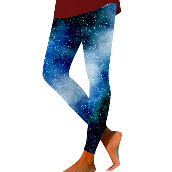XIYON Workout Leggings For Women Ladies Fashion Casual Star Universe Theme Printed Tight Lift Outdoor Fitness Leggings Long Pants Soft Yoga Pants