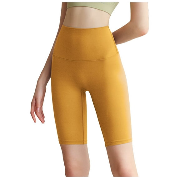 XIYON Workout Shorts For Women Solid Color High Waisted Pants Nude Tight Quick Drying Yoga Shorts Running And Cycling Fitness Pantscomfortable