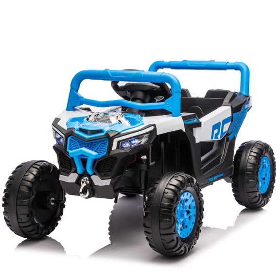 XIZE 12V Electric with Parent Control, Slow Start, Swing Function, Anti-Slip Wheels, Front Shock Absorbers, LED Lights, and Music Player for family