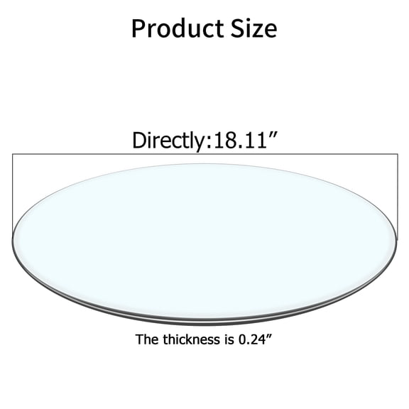 XIZE 18.11-Inch Round Tempered Glass Table Top