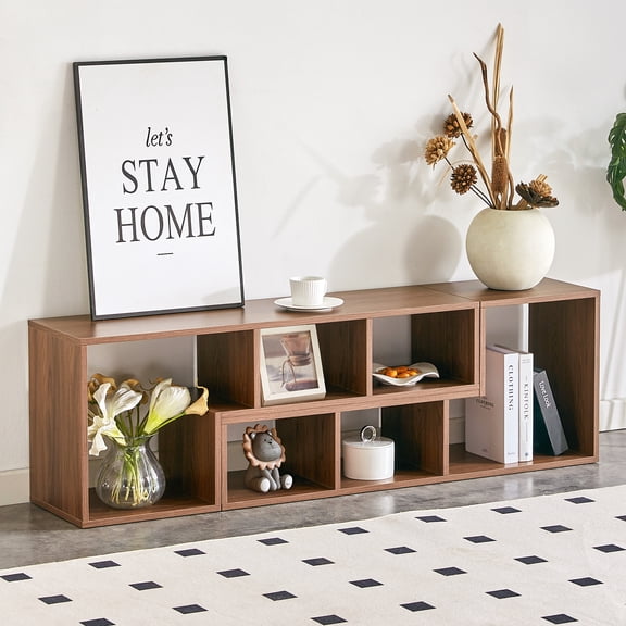 XIZE 55.1" L-Shaped Cube TV Stand, Gaming Entertainment Center, Open Storage Bookcase Shelves