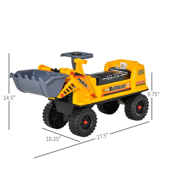 XIZE Bulldozer Toy with Controllable Digging Bucket and Heavy-Duty Wheels, Outdoor Construction Vehicle for family, Yellow