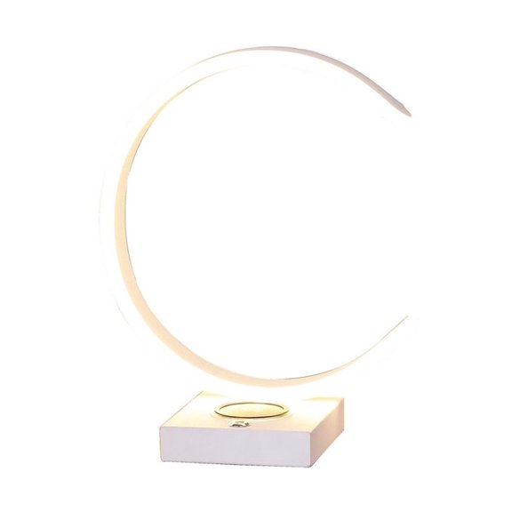 XIZE C-Shape LED Table Lamp with USB and Wireless Charger, 13.5" H