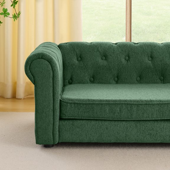 XIZE Elegant rectangular pet bed for big and oversized dogs,durable elevated dog sofa bed,comfortable dog sofa,modern and fashionable linen fabric dog sofa-OLIVE GREEN