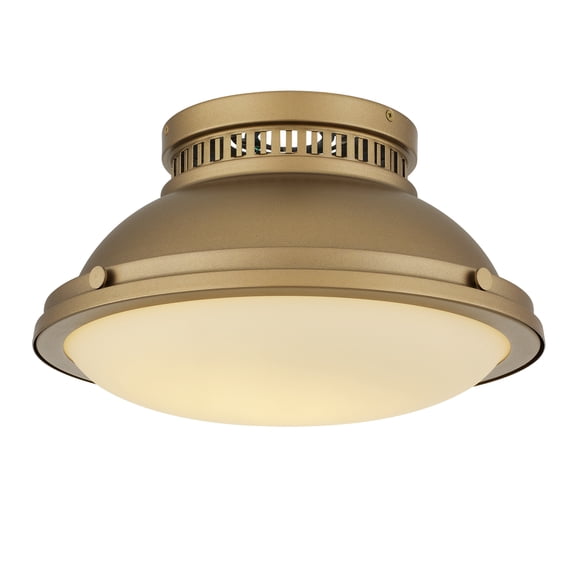 XIZE Flush Mount with 2 Lights, 14" L, Polished Brass