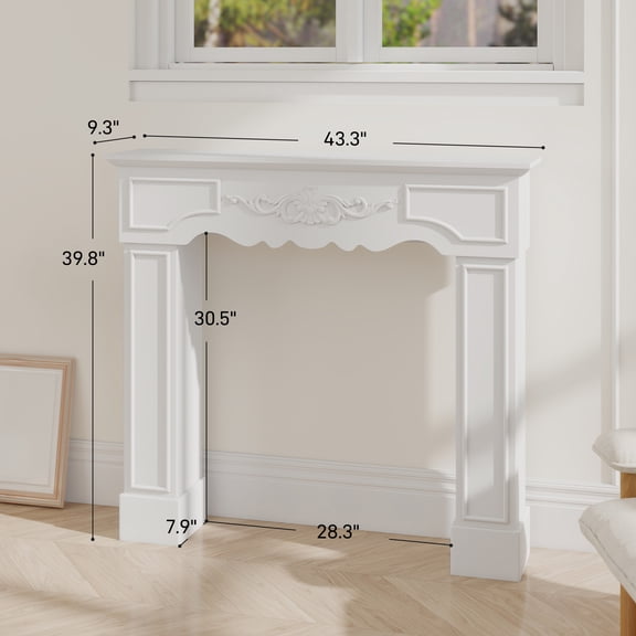 XIZE Freestanding Fireplace Mantel Surround with Legs for Electric Fireplaces